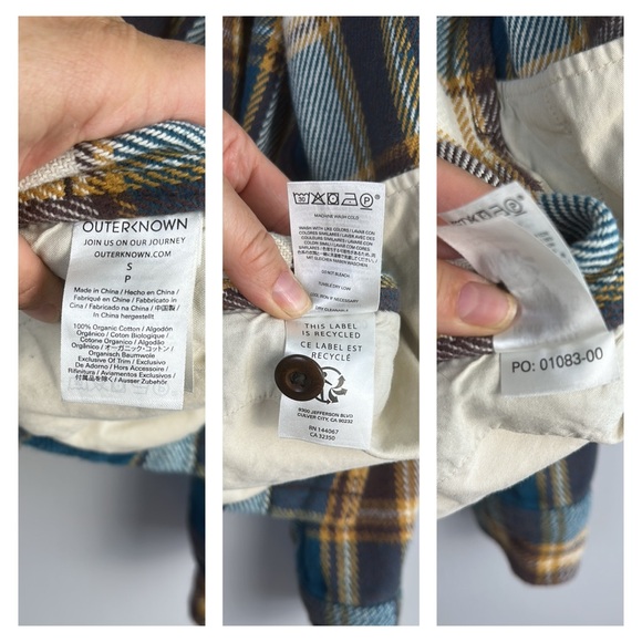 Outerknown Yellow and Blue Plaid Shirt - Picture 15 of 16